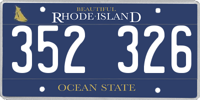 RI license plate 352326