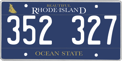 RI license plate 352327