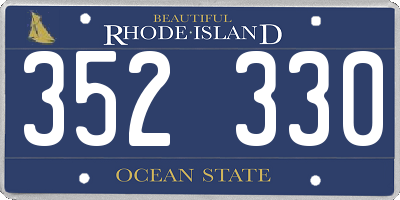 RI license plate 352330