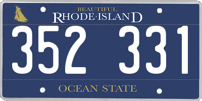 RI license plate 352331
