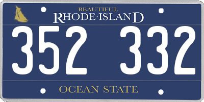 RI license plate 352332
