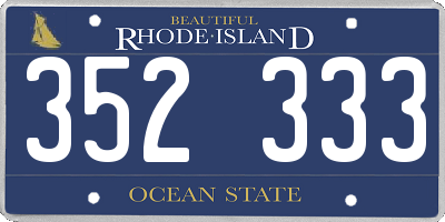 RI license plate 352333