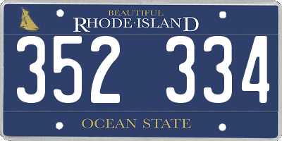 RI license plate 352334