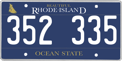 RI license plate 352335