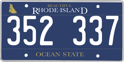 RI license plate 352337