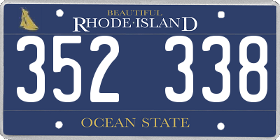 RI license plate 352338
