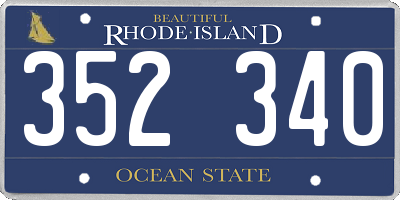 RI license plate 352340