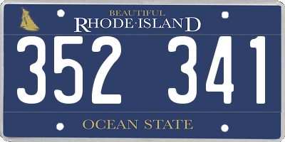 RI license plate 352341