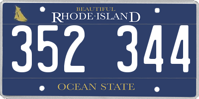 RI license plate 352344