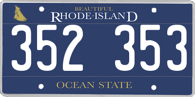 RI license plate 352353