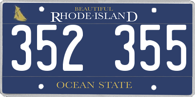 RI license plate 352355