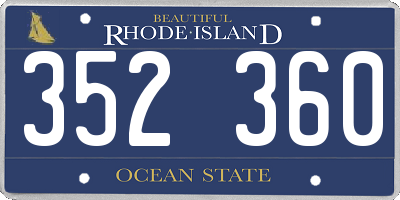 RI license plate 352360