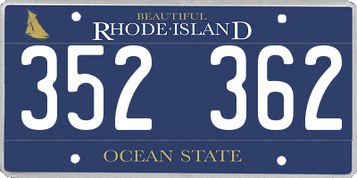 RI license plate 352362