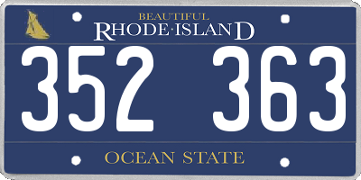 RI license plate 352363