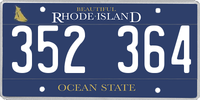 RI license plate 352364