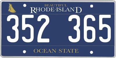 RI license plate 352365