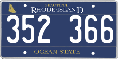 RI license plate 352366