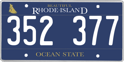 RI license plate 352377