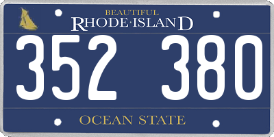 RI license plate 352380
