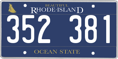 RI license plate 352381