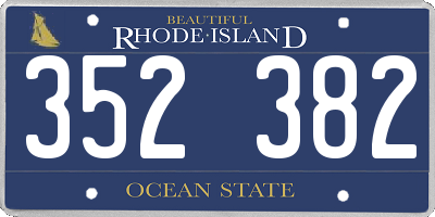 RI license plate 352382