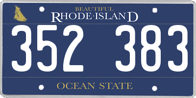 RI license plate 352383