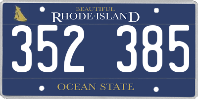 RI license plate 352385