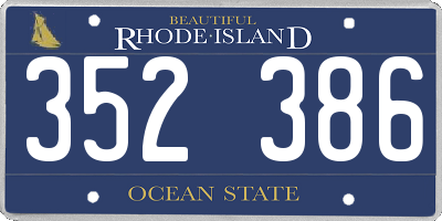 RI license plate 352386
