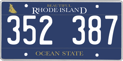 RI license plate 352387