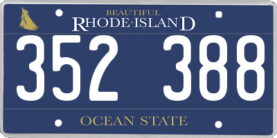 RI license plate 352388