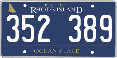 RI license plate 352389