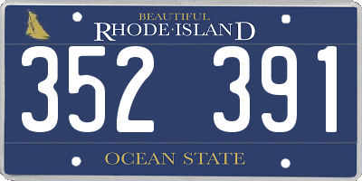 RI license plate 352391