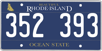 RI license plate 352393