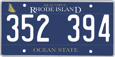 RI license plate 352394