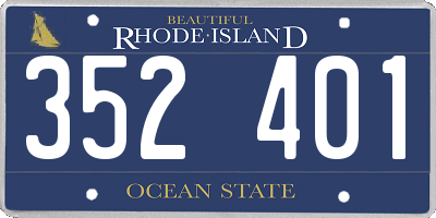 RI license plate 352401