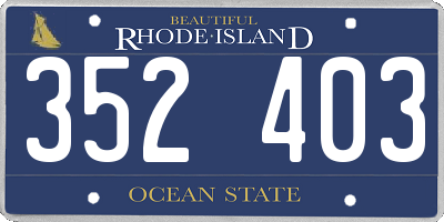RI license plate 352403
