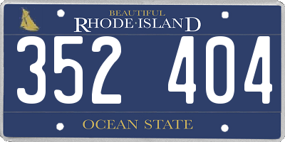 RI license plate 352404