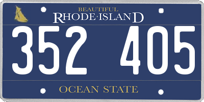 RI license plate 352405