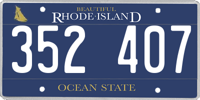 RI license plate 352407