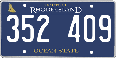 RI license plate 352409