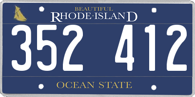 RI license plate 352412