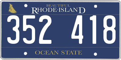 RI license plate 352418