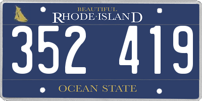 RI license plate 352419