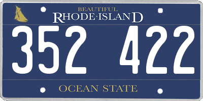 RI license plate 352422