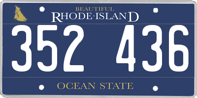 RI license plate 352436