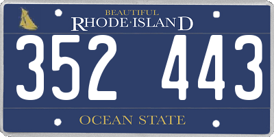 RI license plate 352443