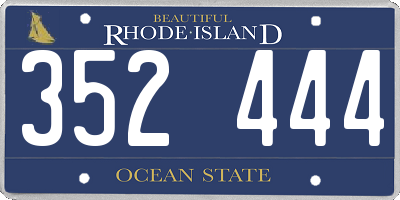 RI license plate 352444
