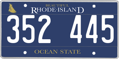 RI license plate 352445