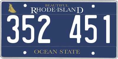 RI license plate 352451