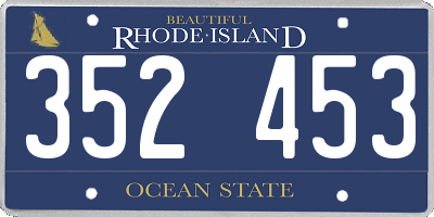 RI license plate 352453